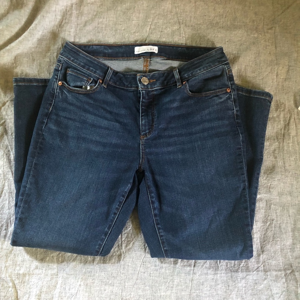The LOFT Curvy Skinny Crop size 30 Medium Blue